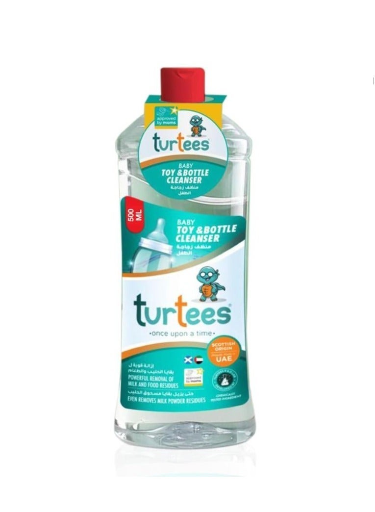 Turtees Baby Toy & Bottle Cleanser 500ml– Safe & Gentle Liquid for Baby Bottles, Nipples, Toys & Feeding Accessories – Removes Milk Residue & Odour - Image 1